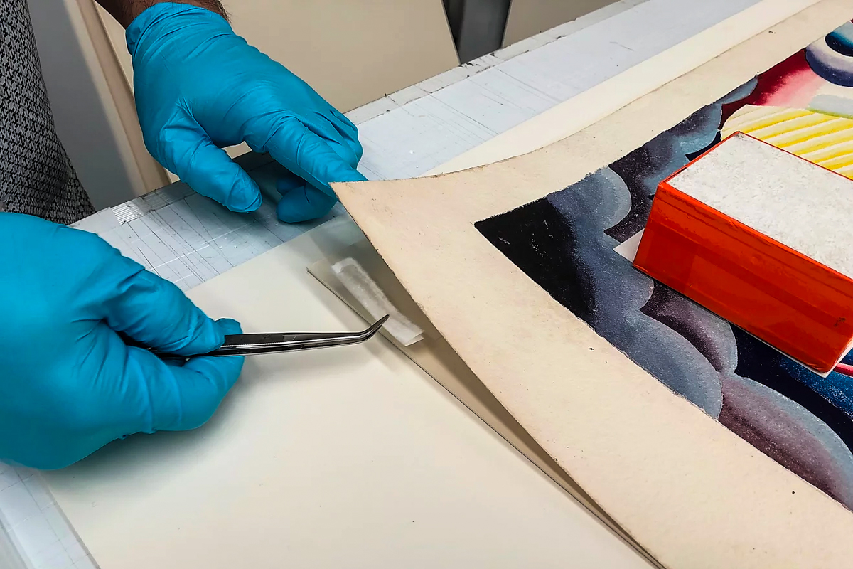 Mounting a Work on Paper Using Archival Hinges