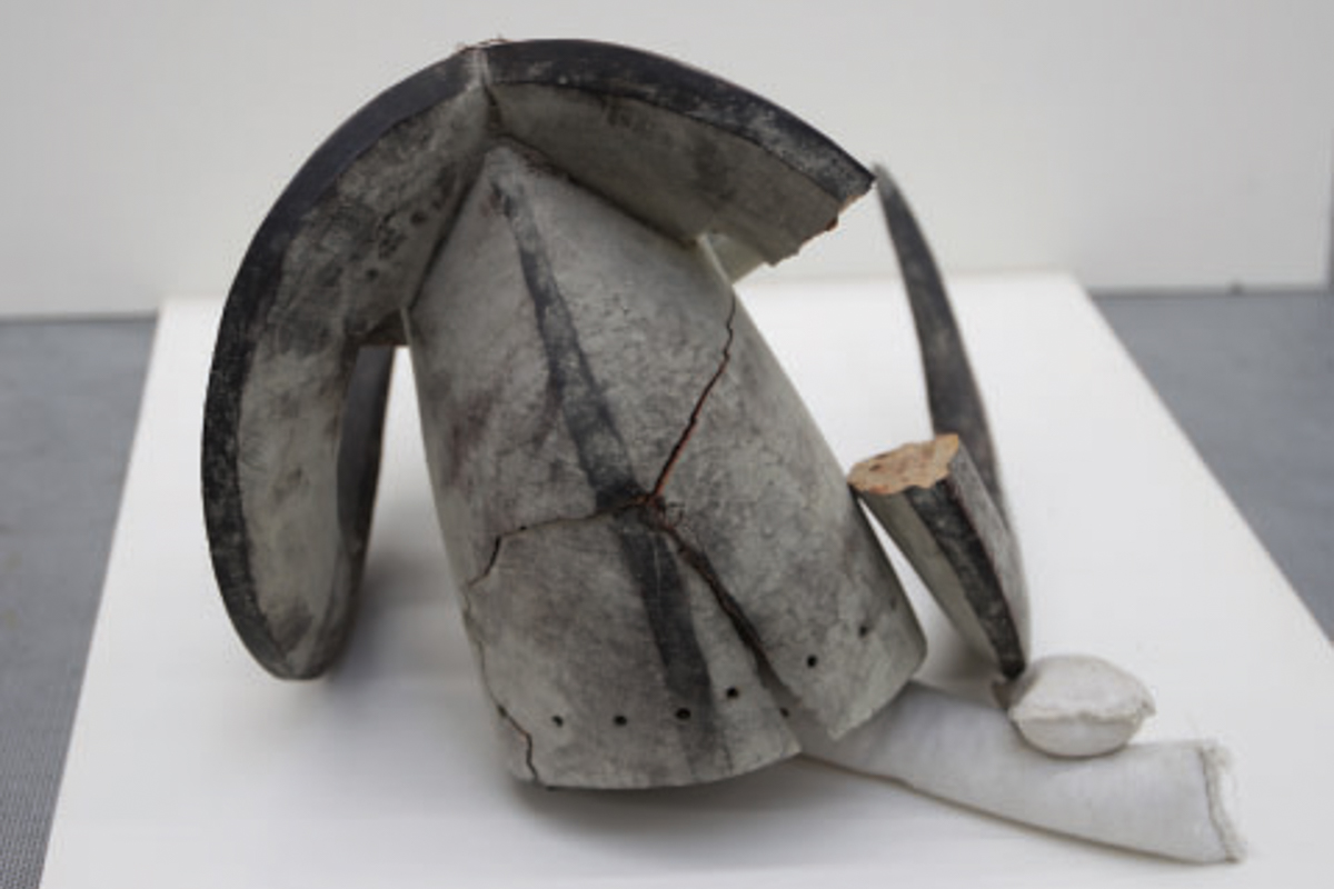 Photograph of a Bambara Ceremonial Dance Mask Before Conservation