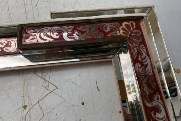 Detail of Reproduction Mirrored Frame by Lowy