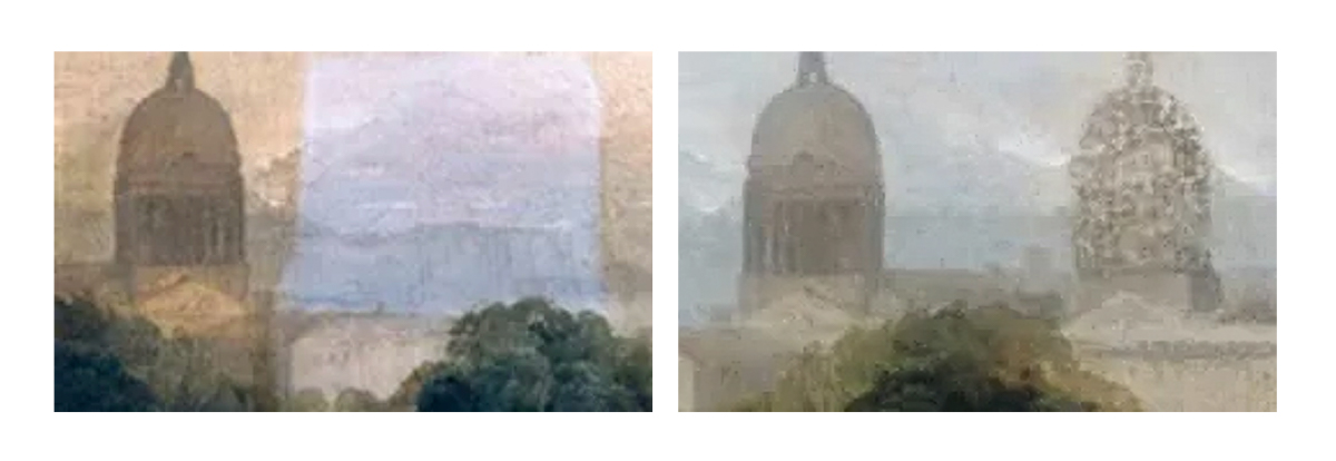 Detail of Thomas Moran Painting During Lowy Conservation