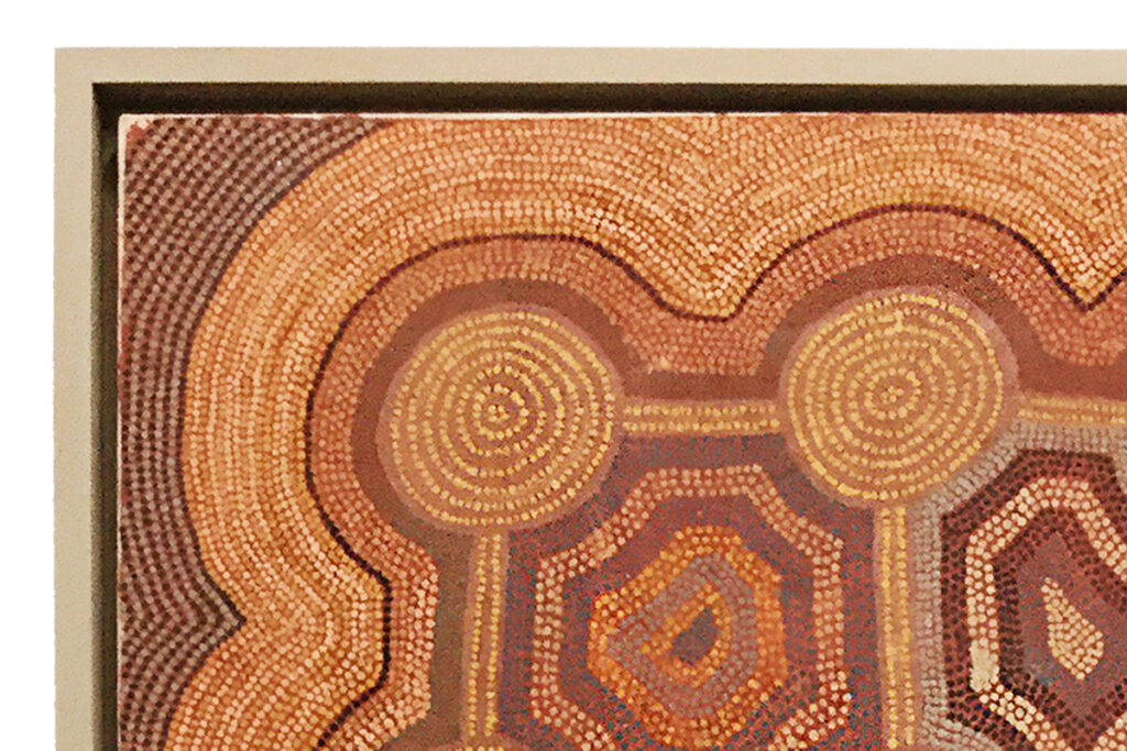 Close Up of Untitled Acrylic on Canvas by Uta Uta Tjangala