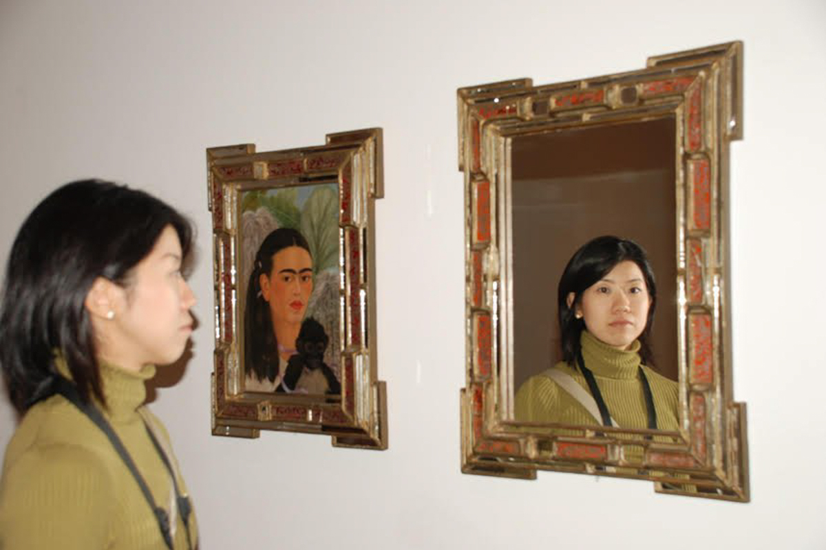 Fulang-Chang and I by Frida Kahlo Paired With Framed Mirror