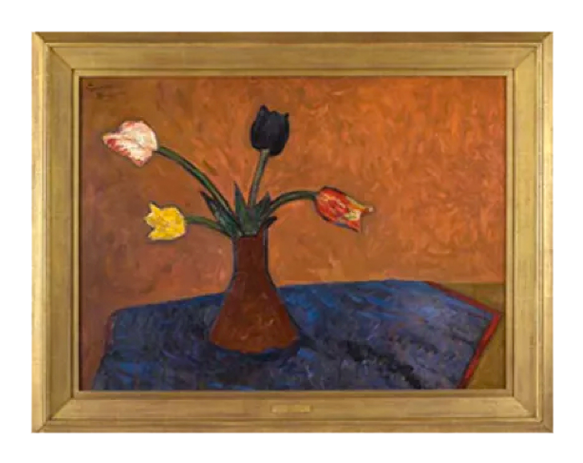 Gershon Benjamin Painting Conserved and Framed by Lowy
