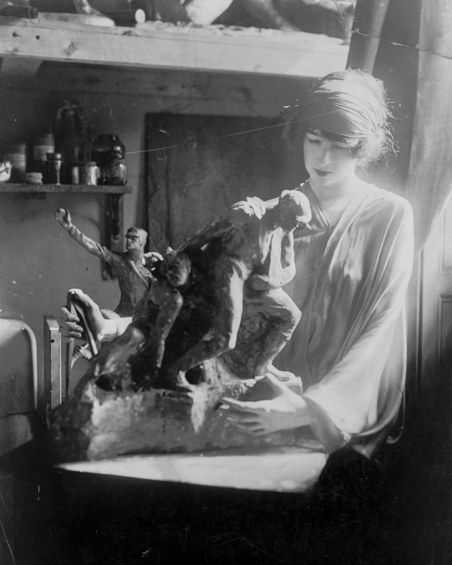 Gertrude Vanderbilt Whitney in Studio
