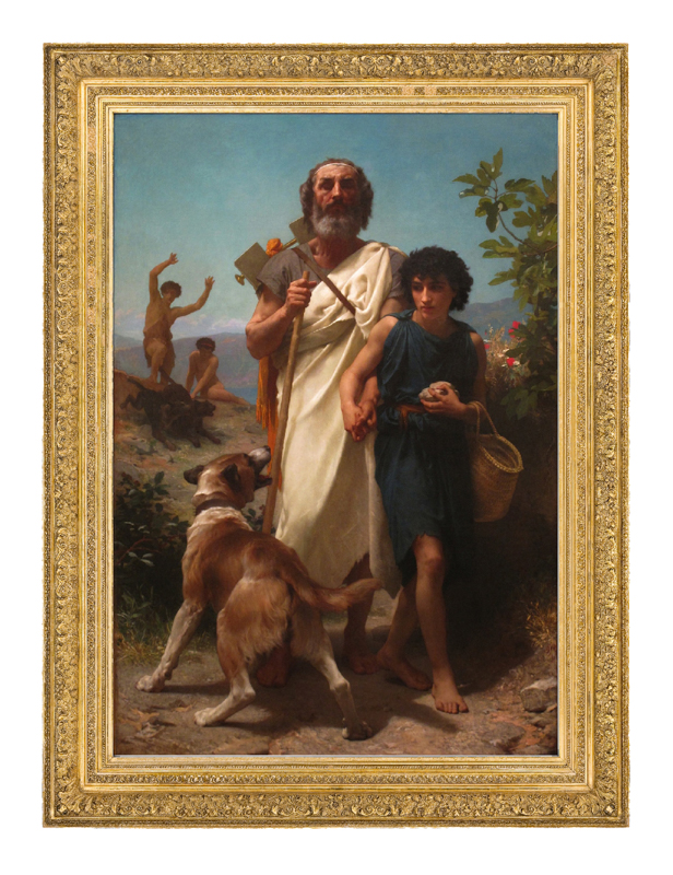Homer and his Guide by William-Adolphe Bouguereau Framed by Lowy
