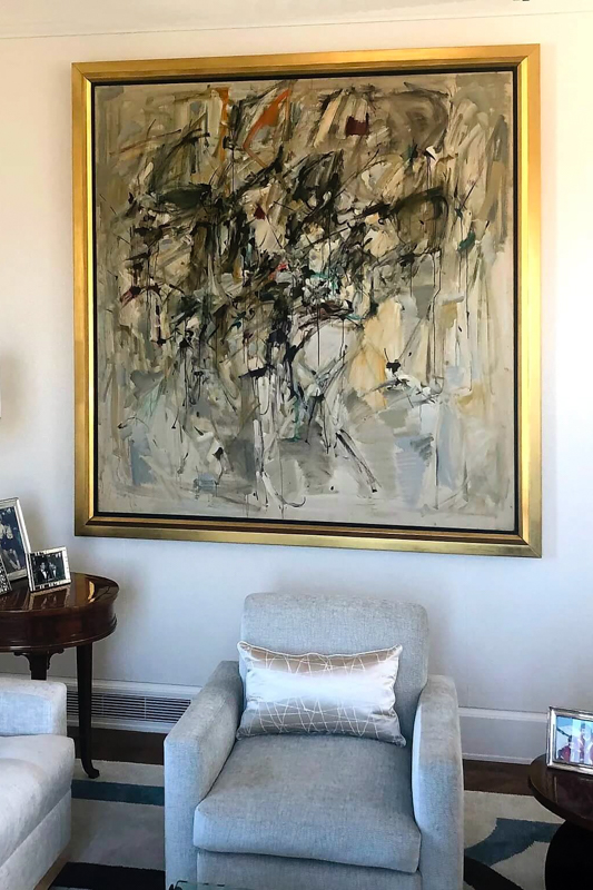 The completed Joan Mitchell piece as installed in client’s Park Avenue residence.