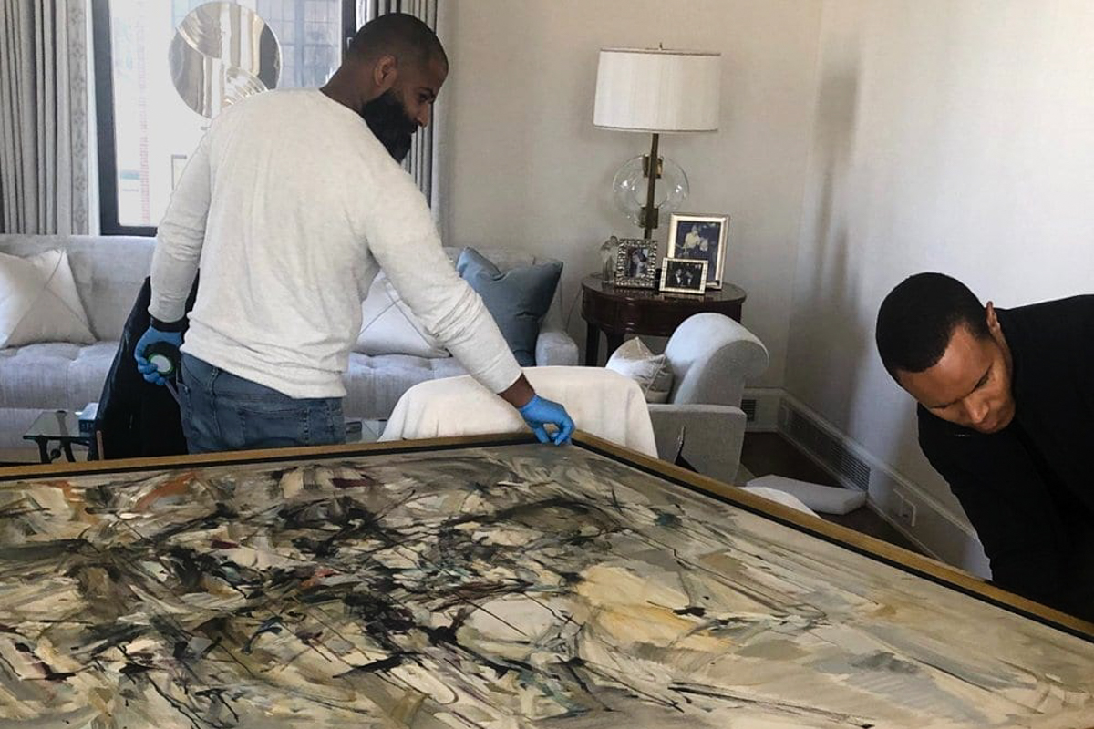 Lowy Framers Fitting a Large Joan Mitchell in a Private Manhattan Residence