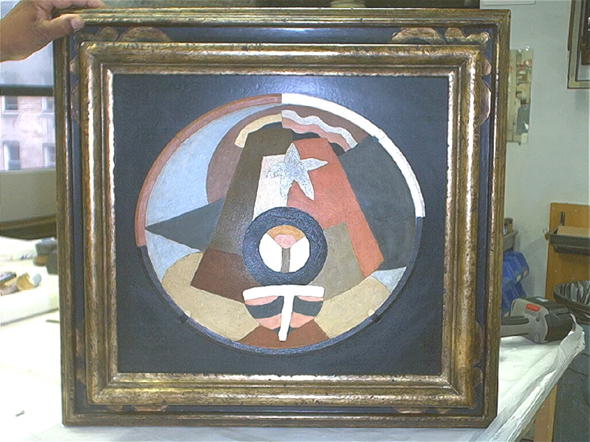 Marsden Hartley Painted Wooden Bowl in Custom Lowy Frame