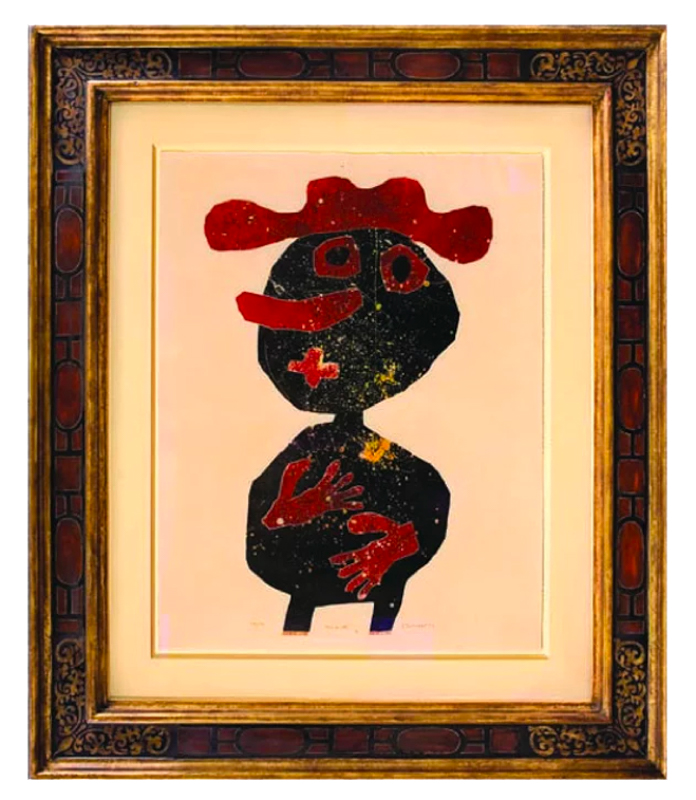Painting by Jean Dubuffet Titled "Nez Carrot" Framed by Lowy