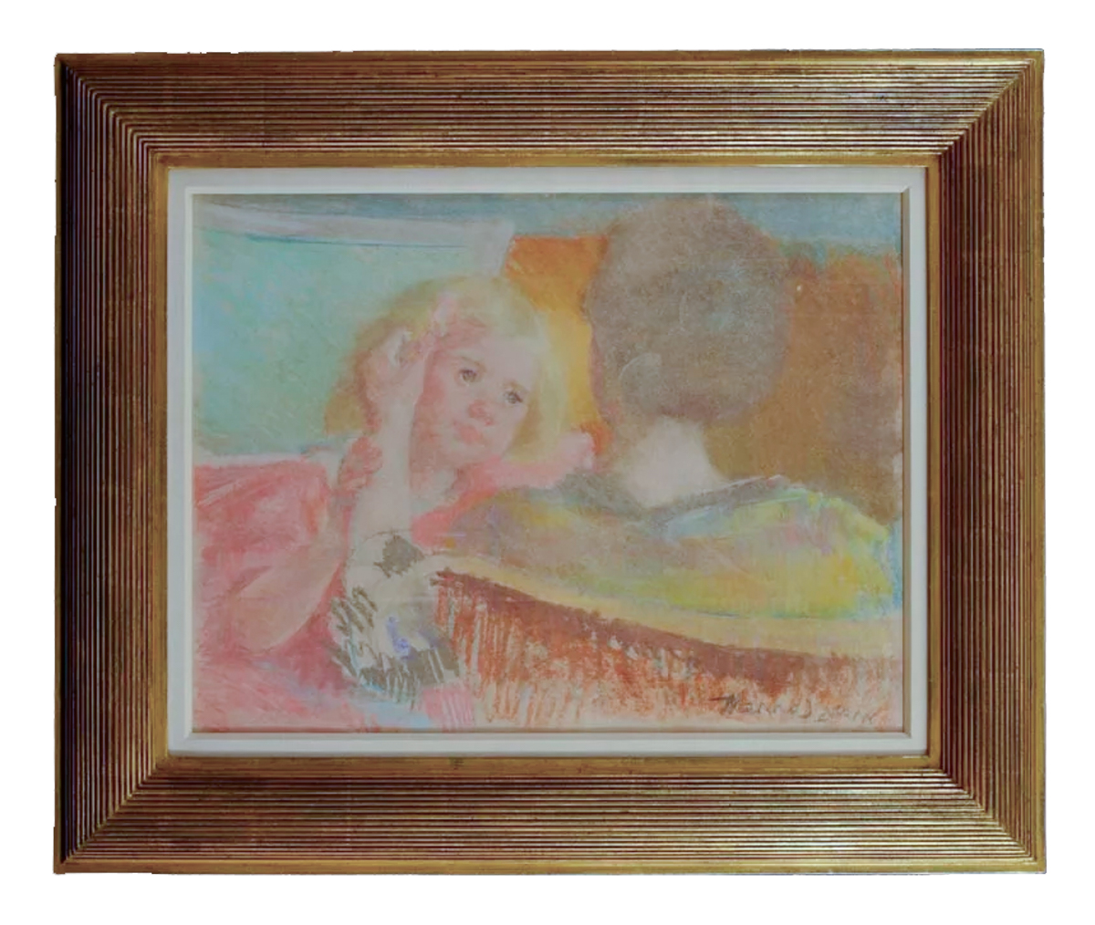 Mary Cassatt Pastel Counterproof Framed by Lowy