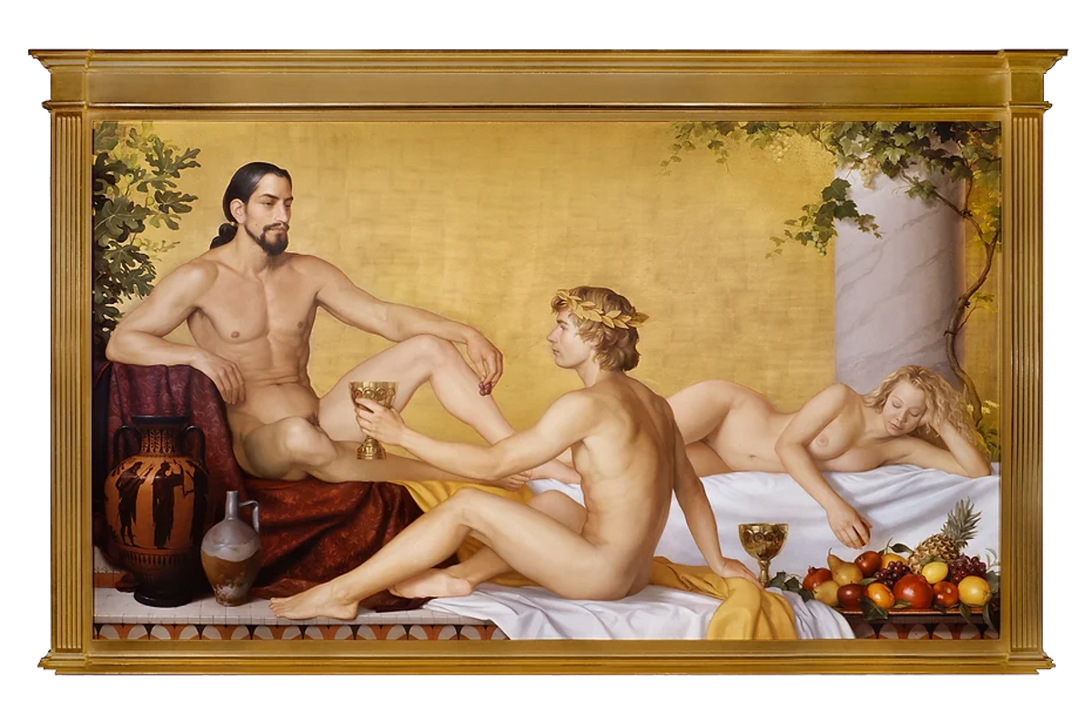 Patricia Watwood Painting in a Tabernacle Frame by Lowy