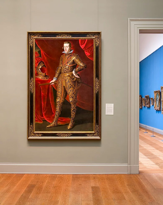 Philip IV in Parade Armor Attributed to Gaspard de Crayer Framed by Lowy