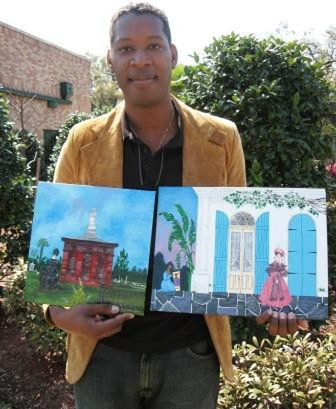 Andrew LaMar Hopkins with Paintings