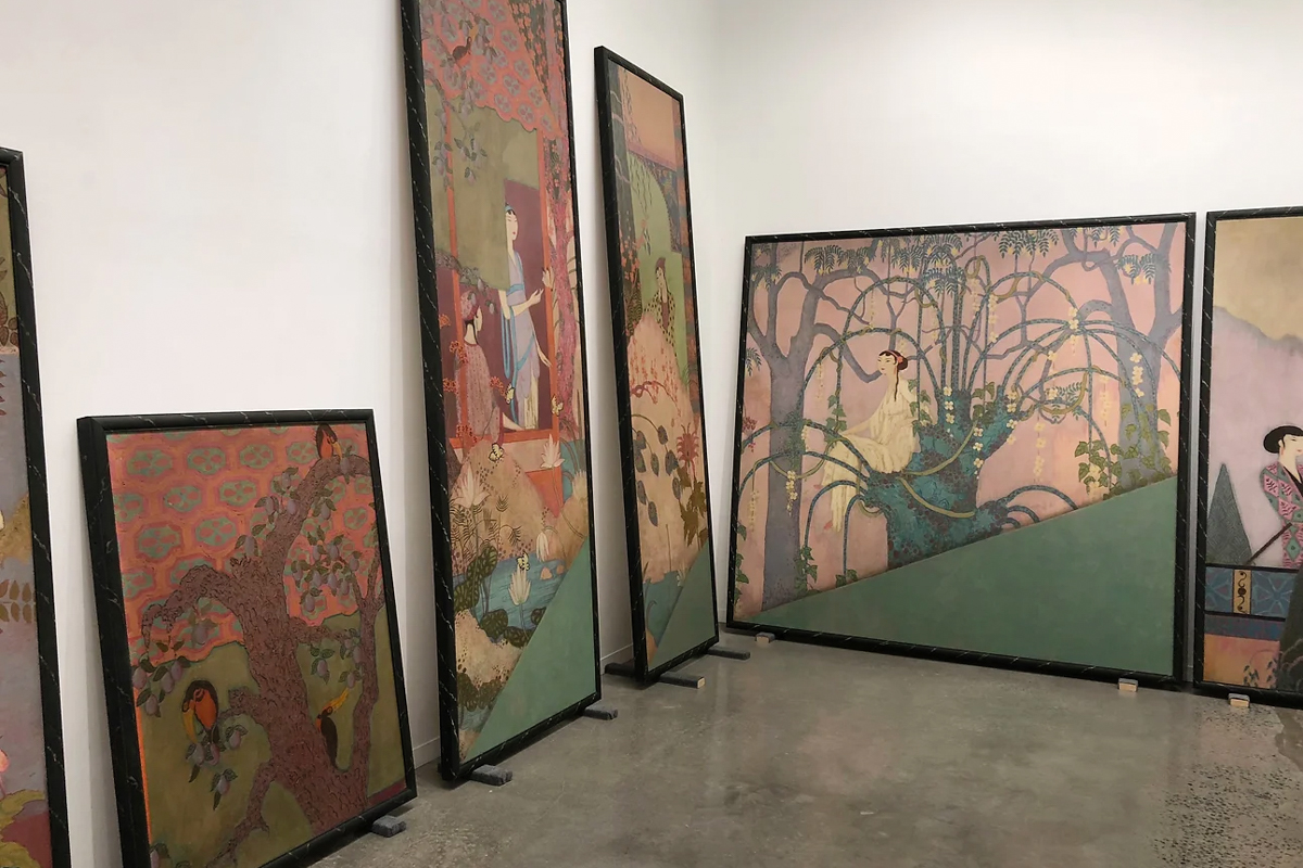 Restored and Framed Sections of Whitney Studio Mural