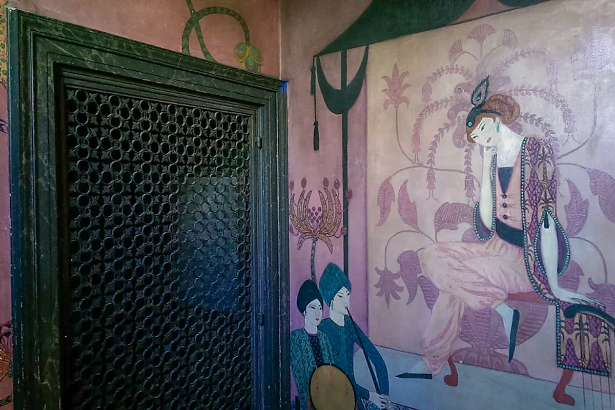 Sections of the Whitney Studio Mural In Situ Before Removal