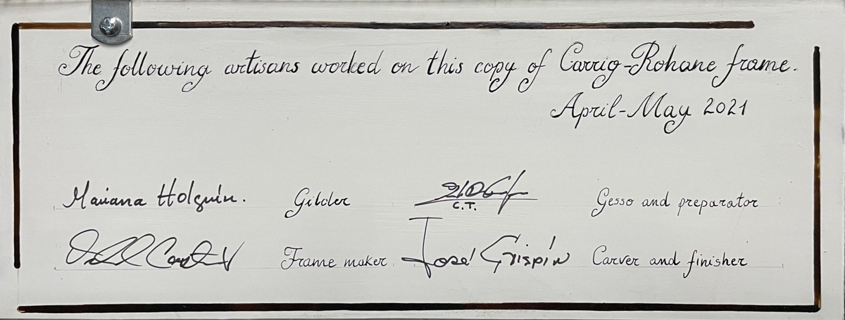 Signatures of All Contributing Lowy Craftsmen