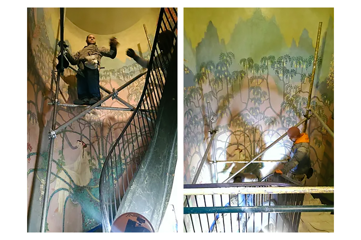 Stairwell of the Whitney Studio During Mural Removal