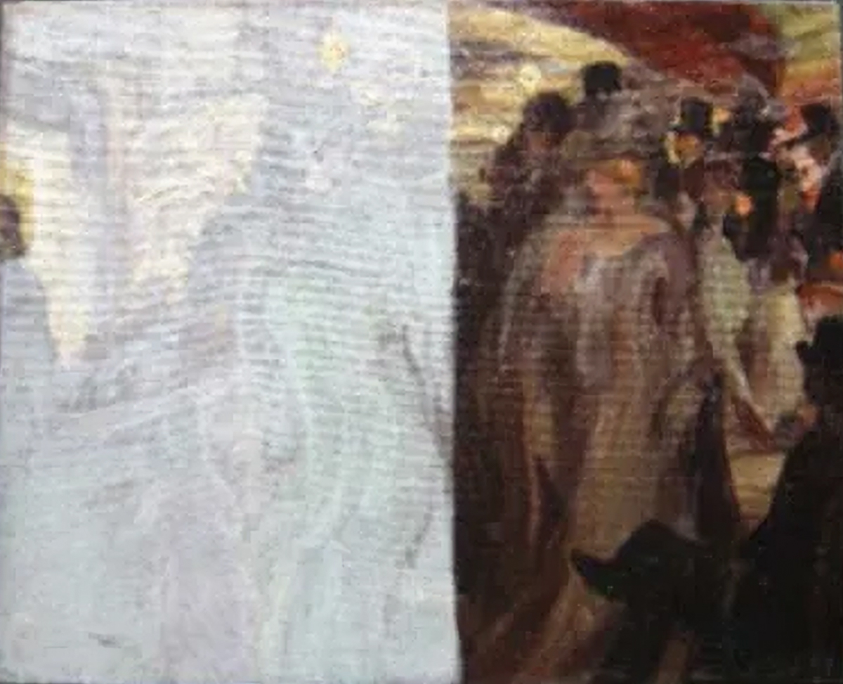 Theater by Angelo Garino Showing Severe Varnish Blanching