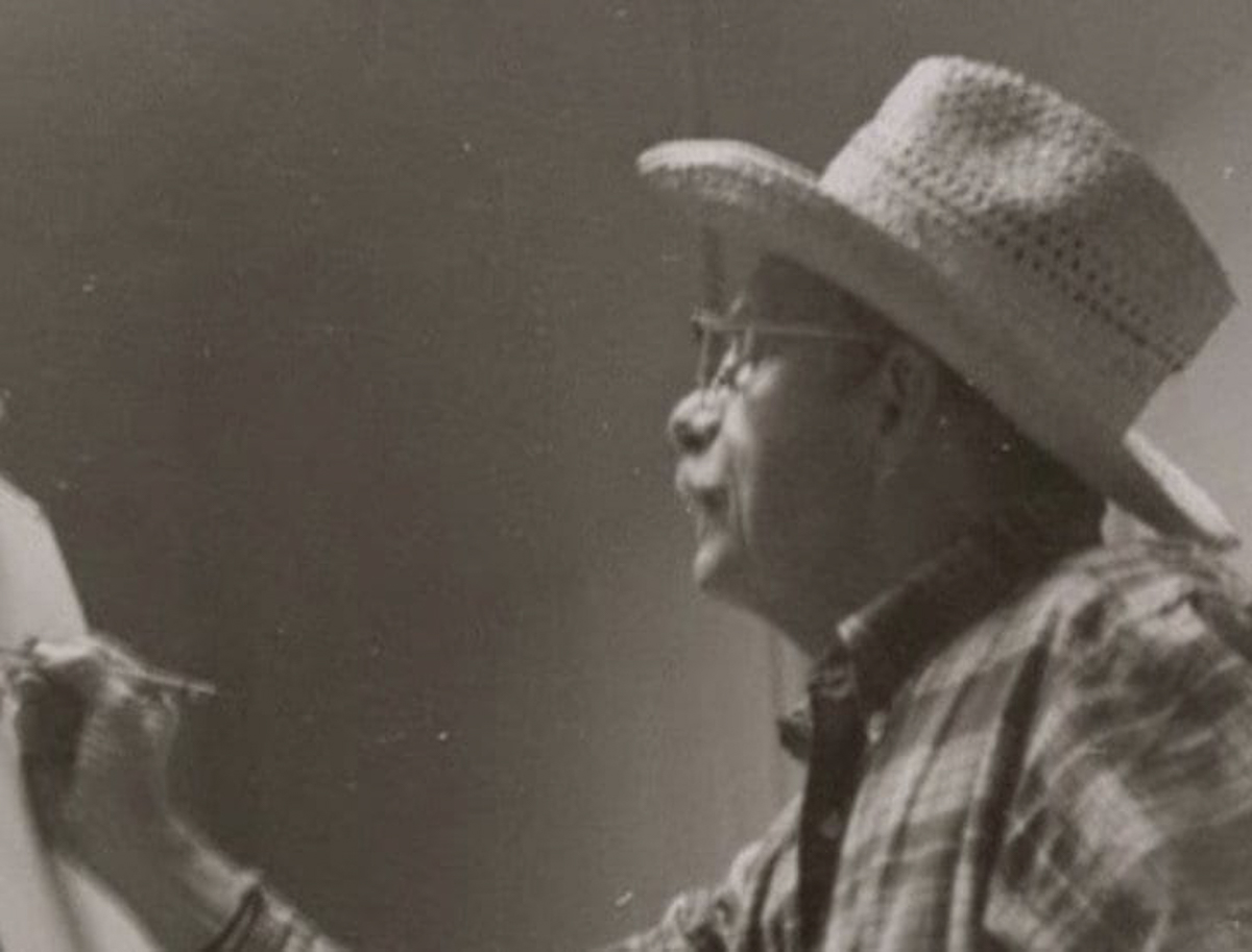 Historic photograph of Thomas Hart Benton Working In His Studio