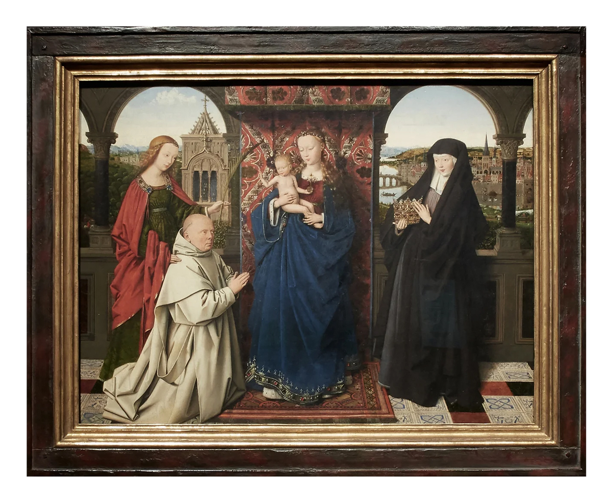 Virgin and Child with St. Barbara by Jan van Eyck Framed by Lowy