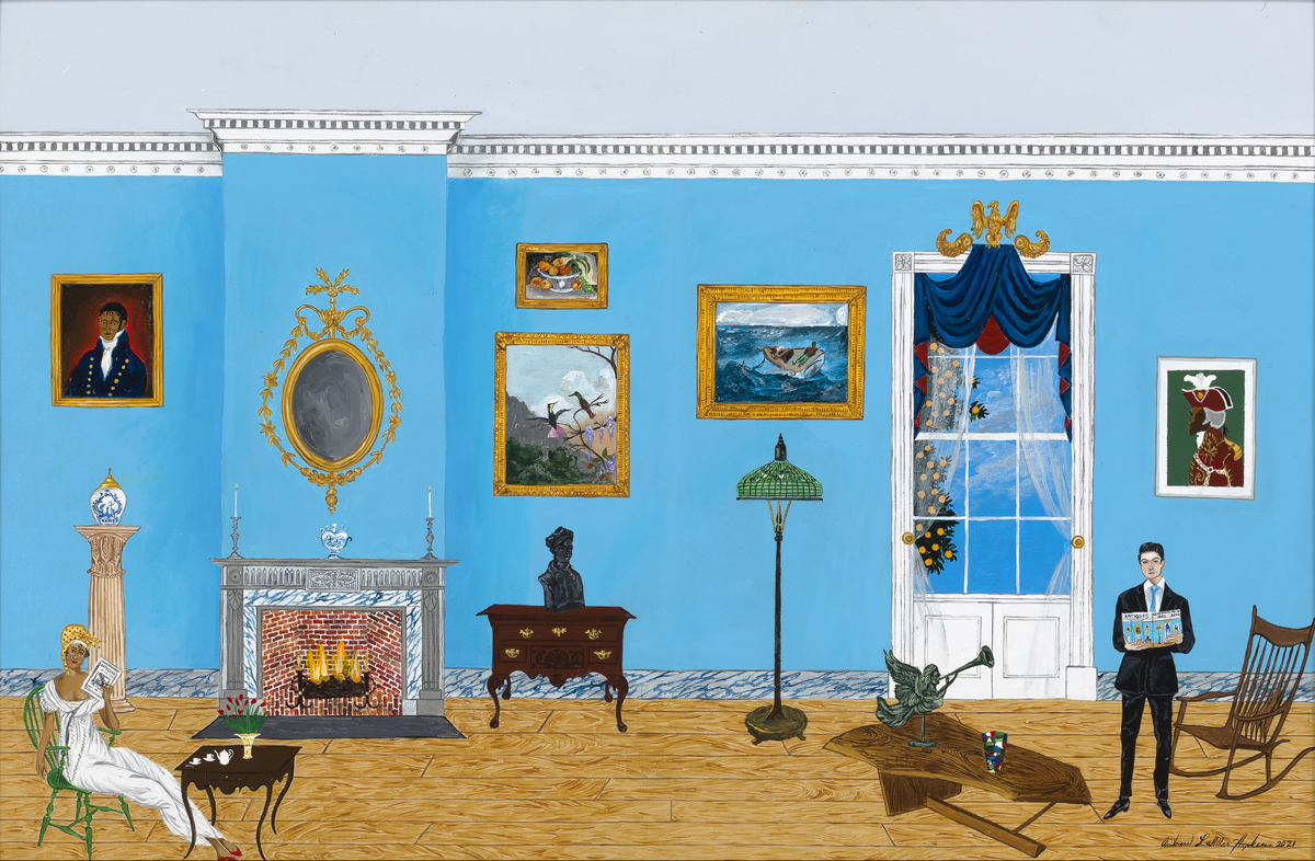 Andrew LaMar Hopkins, The Magazine ANTIQUES: The First One Hundred Years, Oil on Panel, 20 x 30