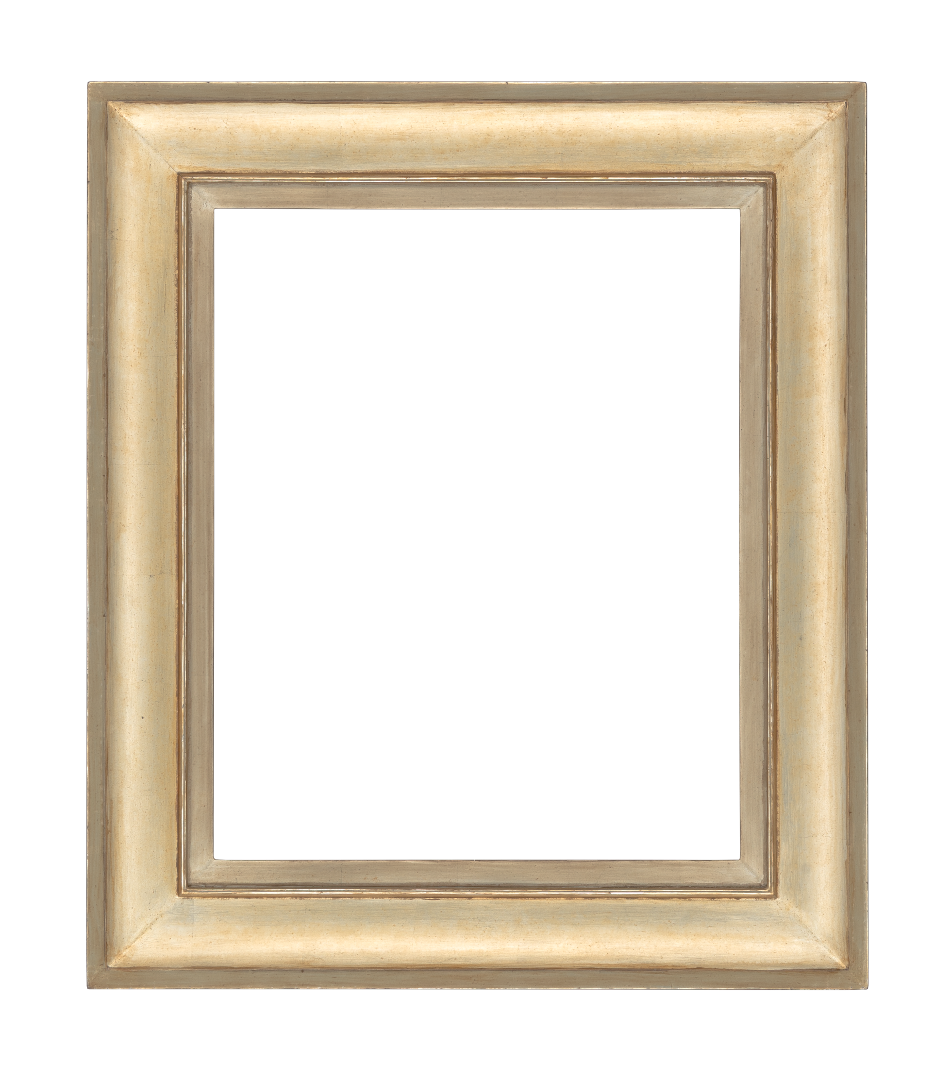American 21st Century Modern Molding Silver Leaf Frame