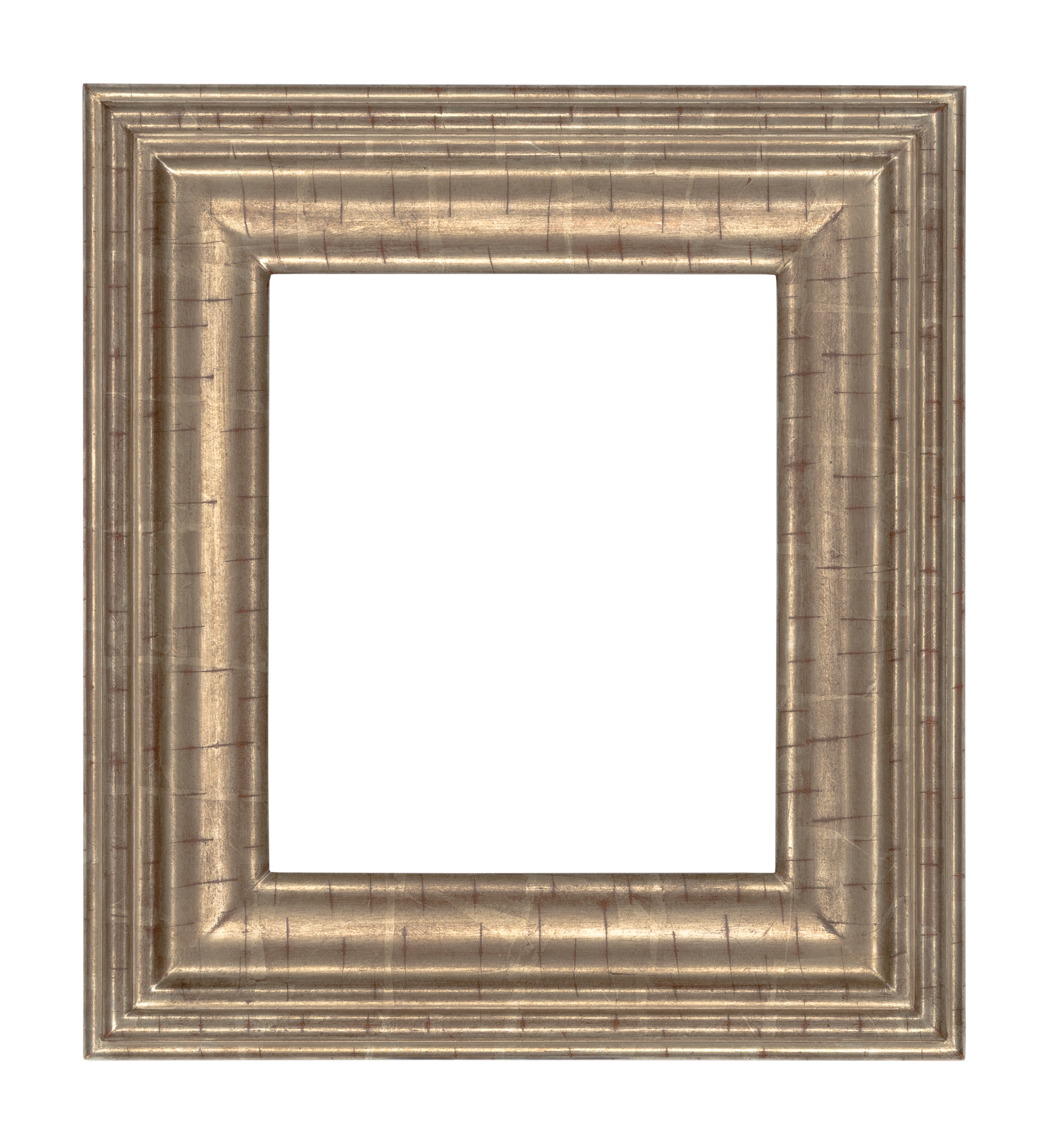 American 21st Century Modern Molding Silver Leaf Frame