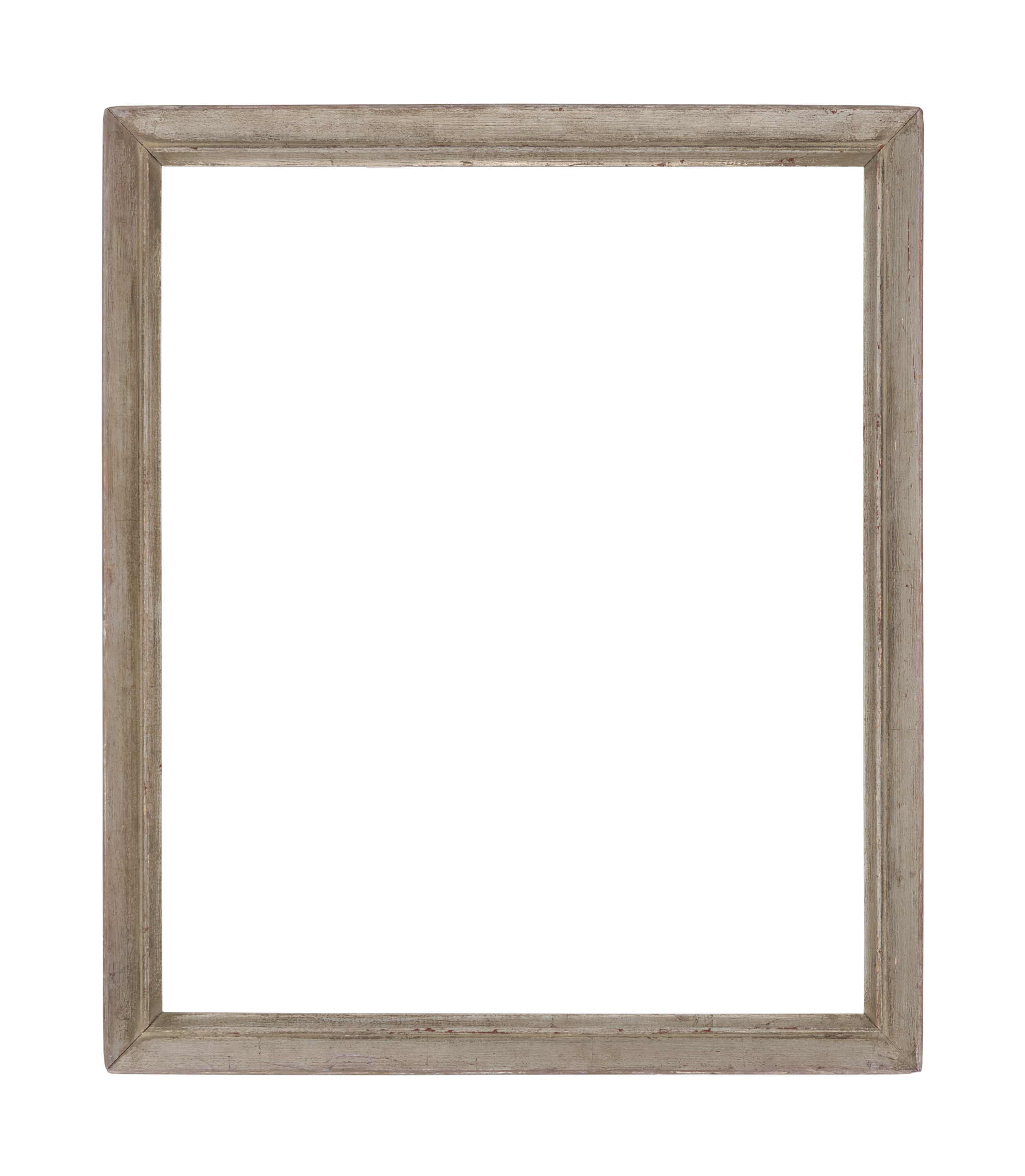 American 20th Century  Modernist Beveled  Silver Leaf Frame